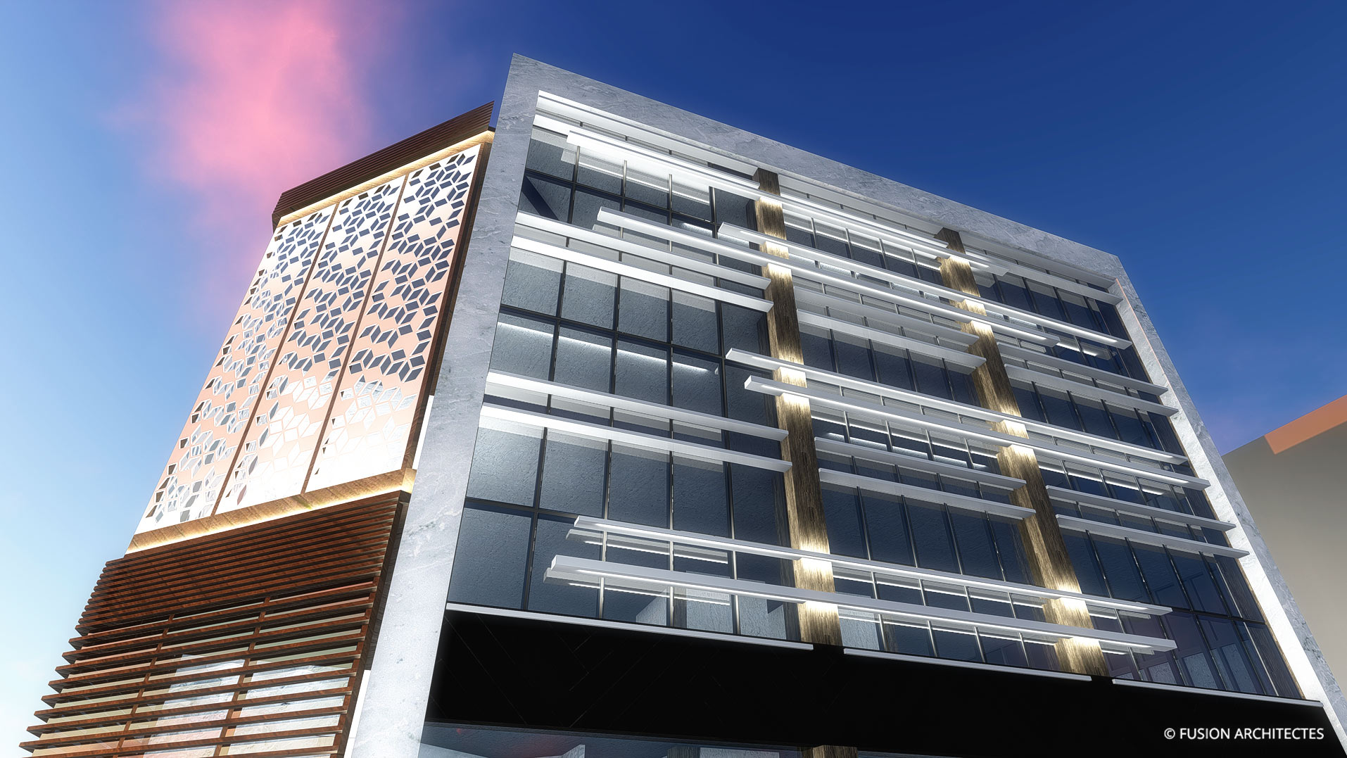 IMMEUBLE DE BUREAUX . LAC2. TUNIS Fusion Architectes